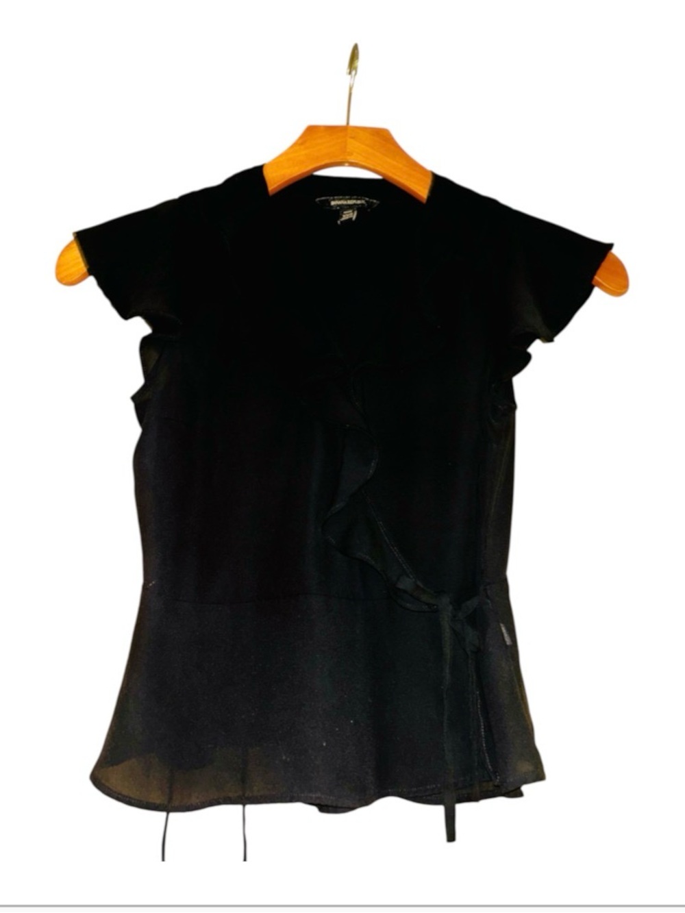 Banana Republic Black Ruffle Wrap Top
Size XXS